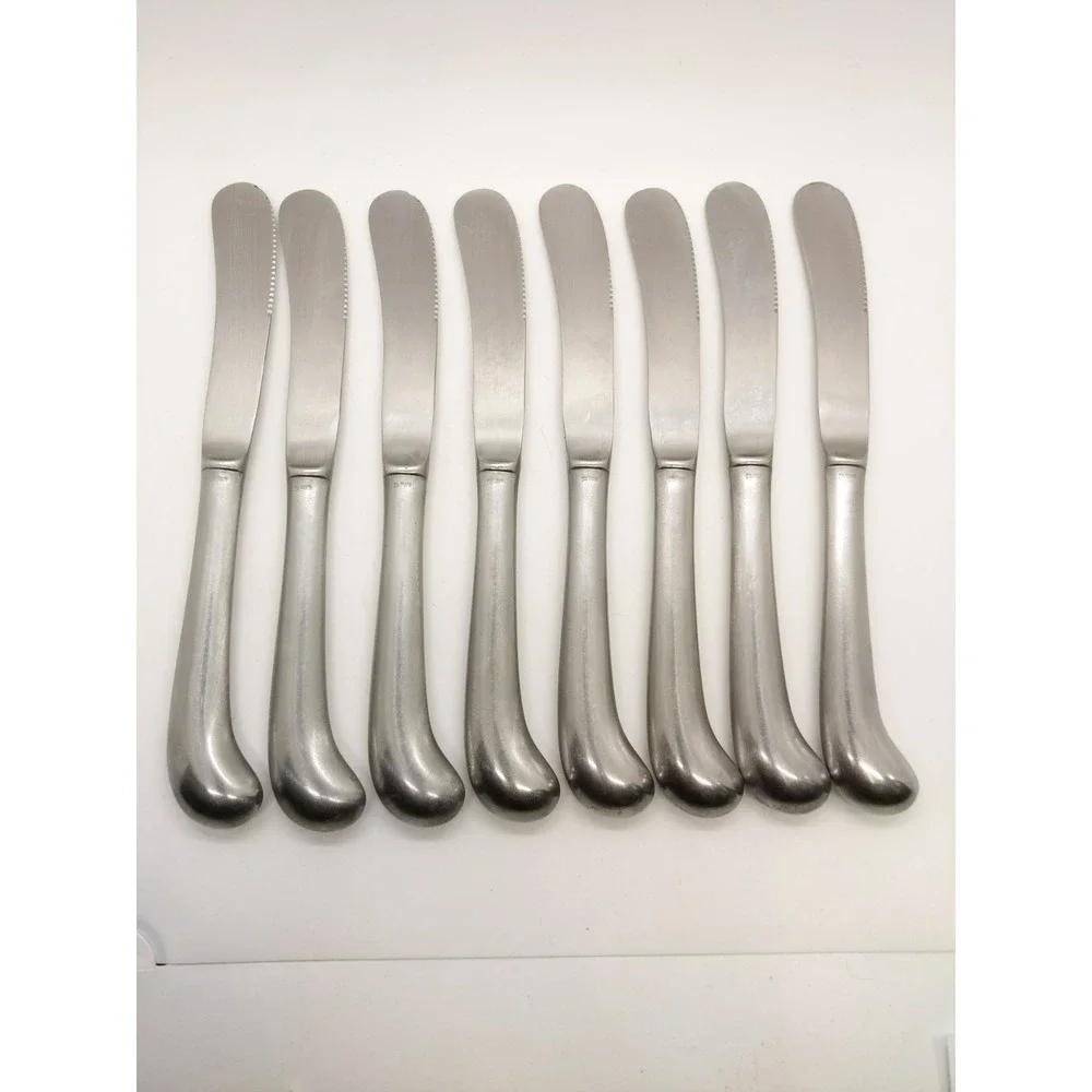8 Supreme Cutlery Liberty Bell Stainless Dinner Knives 8 1/2